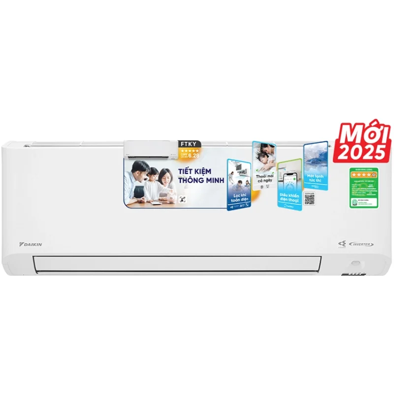 Máy lạnh Daikin Inverter 1.5 HP (1.5Ngựa) FTKY35ZVMV Model 2025