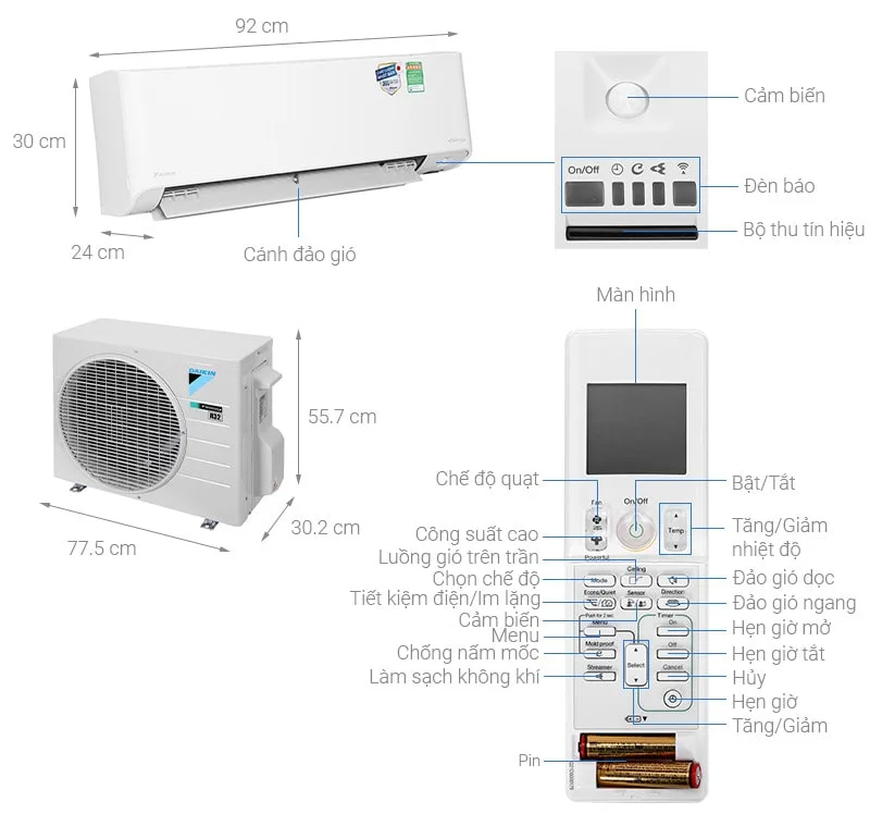 Máy lạnh Daikin Inverter 1 HP (1 ngựa) FTKZ25VVMV - Ảnh 2