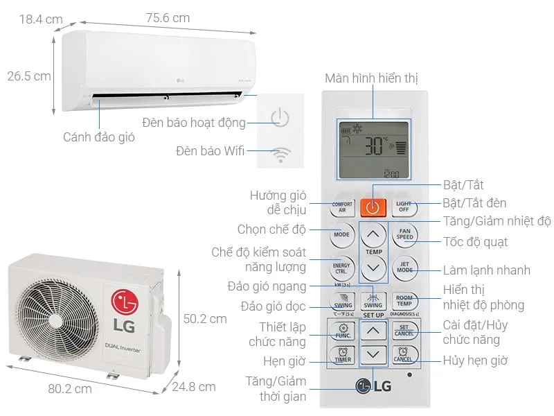 Máy lạnh LG Inverter 1 HP (1 ngựa) V10WIN1 model 2024 - Ảnh 3