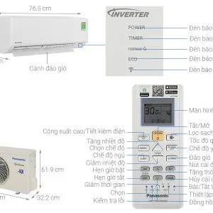 Alternative view of Máy lạnh Panasonic Inverter 2 HP (2 ngựa) CU/CS-PU18AKH-8 model 2024