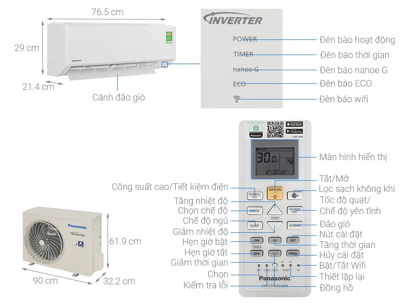 Máy lạnh Panasonic Inverter 2 HP (2 ngựa) CU/CS-RU18CKH-8D model 2026 - Ảnh 3