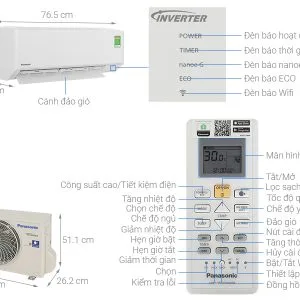 Alternative view of Máy lạnh Panasonic Inverter 1 HP (1 ngựa) CU/CS-PU9AKH-8 model 2024