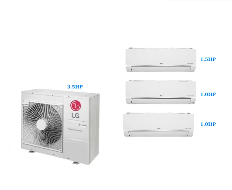 Combo Multi LG 1 Dàn nóng 3.5 HP (3.5 Ngựa) + 3 dàn lạnh treo tường