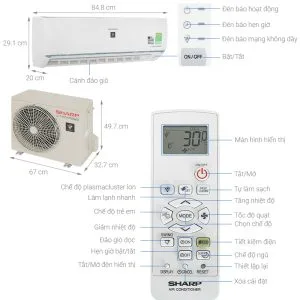 Alternative view of Máy lạnh Sharp Inverter 1 HP (1Ngựa) AH-XP10BSW